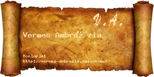 Vermes Ambrózia névjegykártya